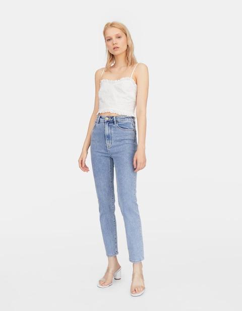 Slim Fit Mom Jeans In Denim