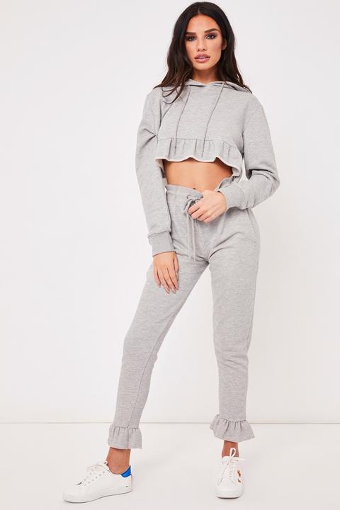 Lacey Grey Frill Hem Joggers