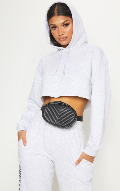 Grey Ultimate Oversized Crop Hoodie