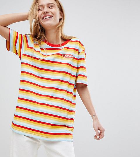 Puma Exclusive Oversized Organic Cotton Rainbow Stripes T-shirt