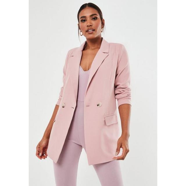 Pink Oversized Longline Blazer, Pink 