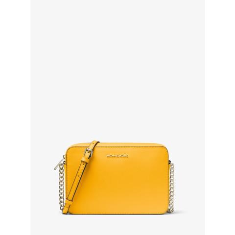 Mkbandolera Jet Set Grande De Piel Saffiano - Cítrico(amarillo) - Michael Kors