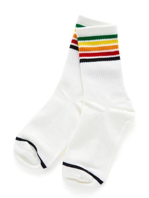 Striped Trim Ankle Socks