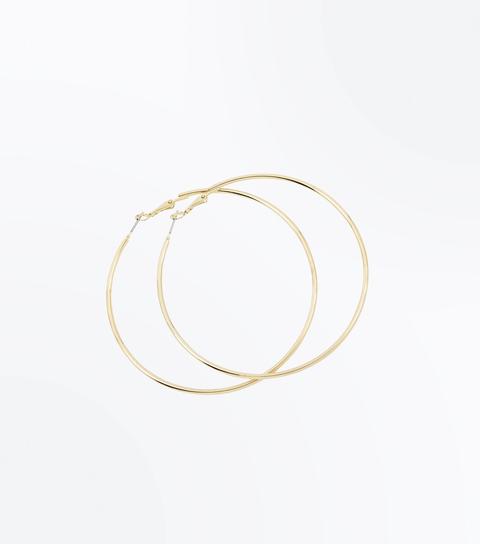 Gold Skinny Hoop Earrings New Look