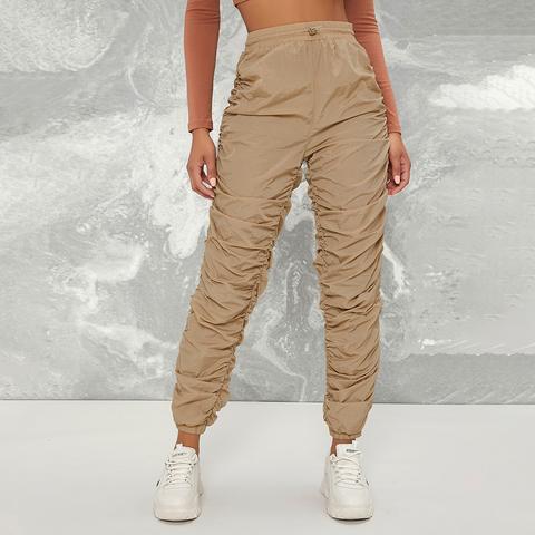 Ruched Toggle Drawstring Windbreaker Joggers