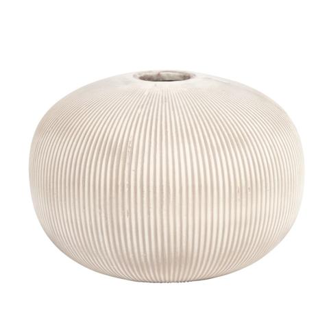 Vase Galet En Porcelaine Beige H13