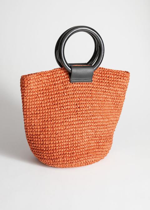 woven straw tote bag