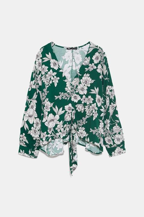 Blusa Estampada Nudo