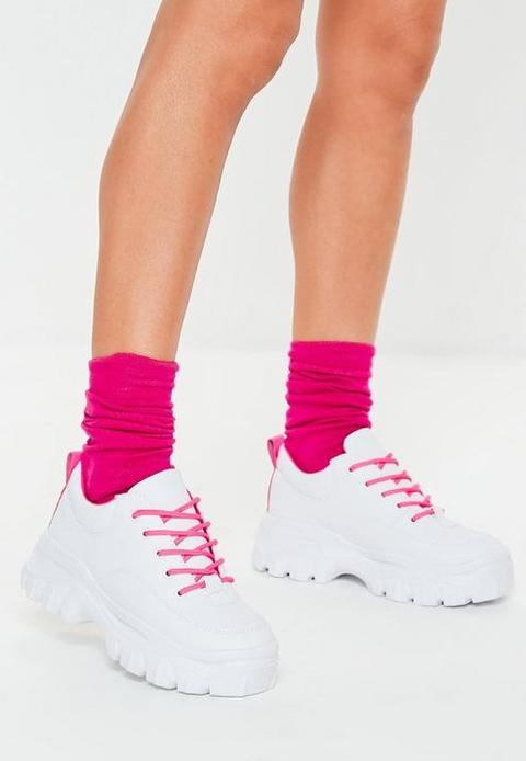 neon pink chunky trainers