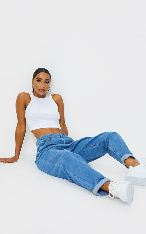 Light Blue Wash Basic Dad Jeans