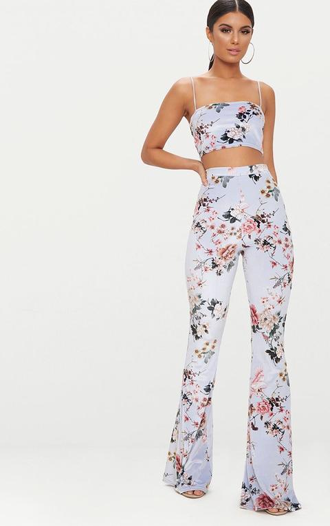 floral flared trousers