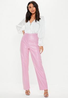 Droit Rose En Simili Cuir