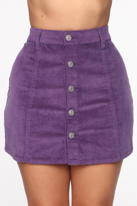 On My Level Corduroy Mini Skirt - Purple