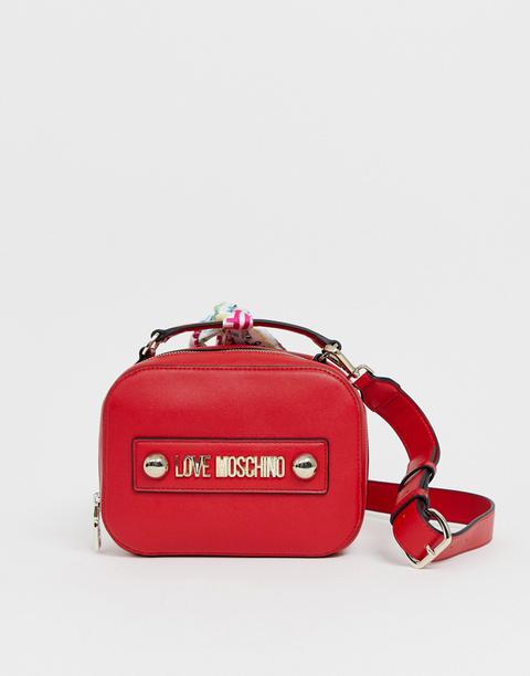 Love Moschino - Borsetta Rossa Con Logo E Sciarpa Removibile - Rosso