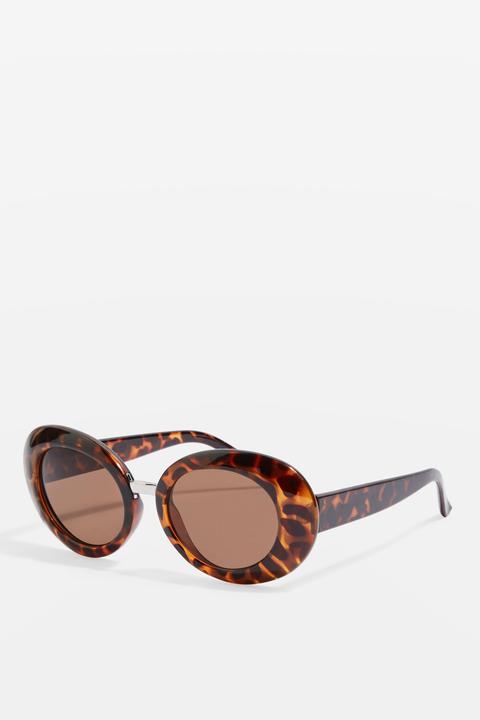 Womens Candice Oval Tortoiseshell Sunglasses - Tortoise She, Tortoise She