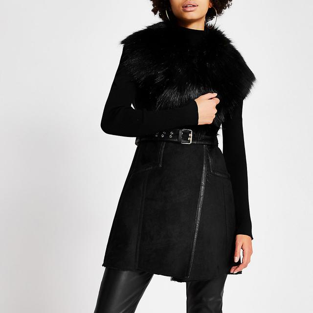 river island grey fur gilet