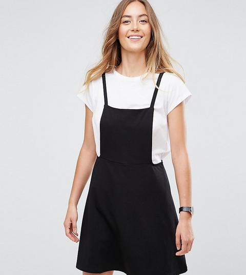 Asos Tall - Vestitino Scamiciato Con Bretelle Sul Retro - Nero