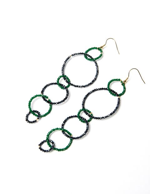 Pendientes Aros Azul Y Verde