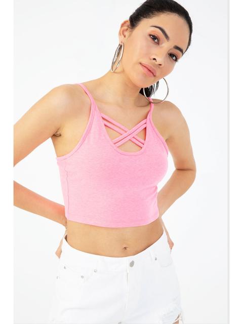 neon pink cami top