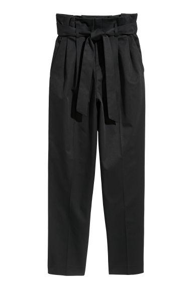 H & M - Pantaloni Con Vita A Sacchetto - Nero