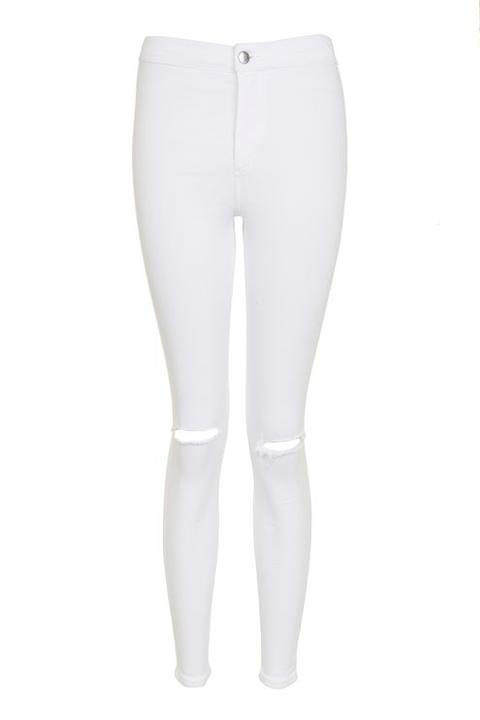 Moto White Ripped Joni Jeans