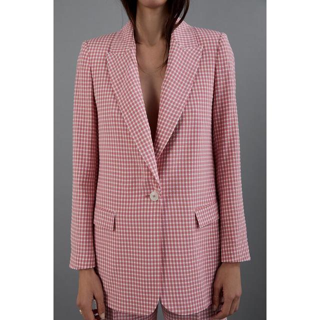 zara pink gingham suit