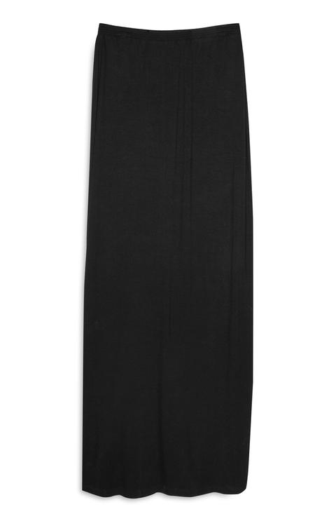 Black Jersey Maxi Skirt