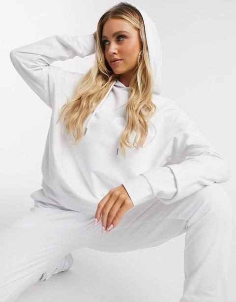 Chándal Con Sudadera Con Capucha Y Joggers Slim Con Lazo En Algodón Orgánico De Asos Design-blanco