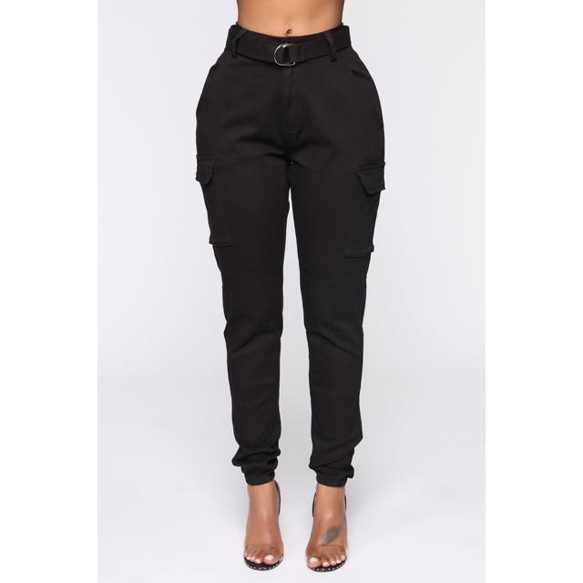 black oversized cargo pants