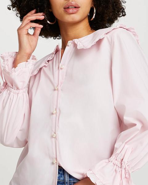 Pink Collar Frill Shirt