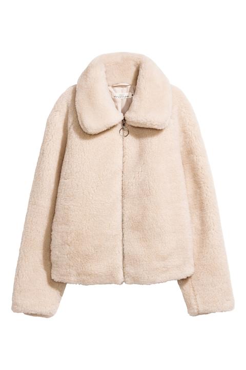 Kurze Jacke Aus Teddyfleece