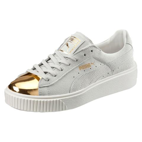 Zapatillas De Mujer Suede Platform Gold