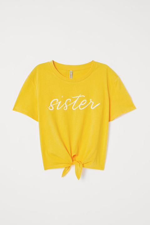 H & M - T-shirt Da Annodare - Giallo