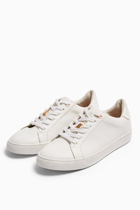 Womens Cabo White Lace Up Trainers - White, White