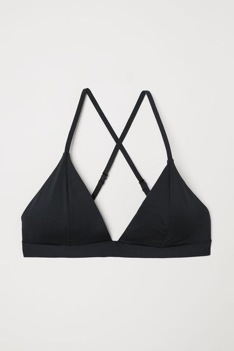 Top De Bikini Acolchado - Negro