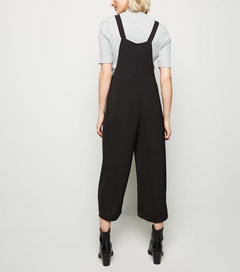black dungarees jumpsuit