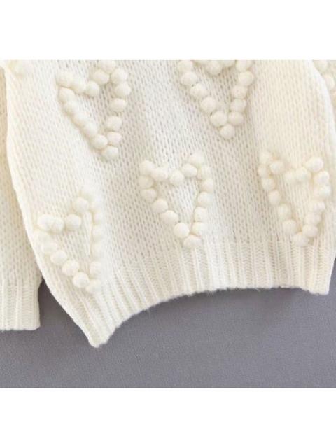 pom heart sweater