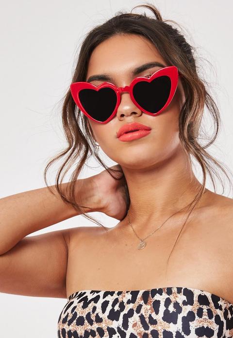 Red Heart Shaped Sunglasses