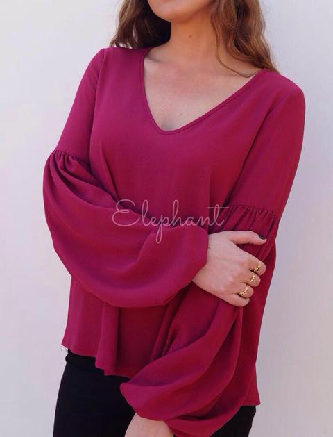 Blusa Burdeos Cuello V