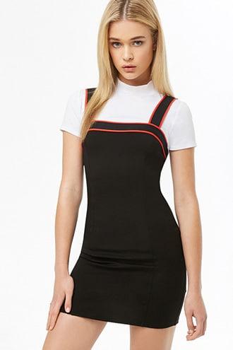 Forever 21 Contrast-strap Bodycon Dress Black/black