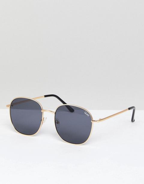 Quay Australia Jezabell Round Sunglasses In Gold/smoke