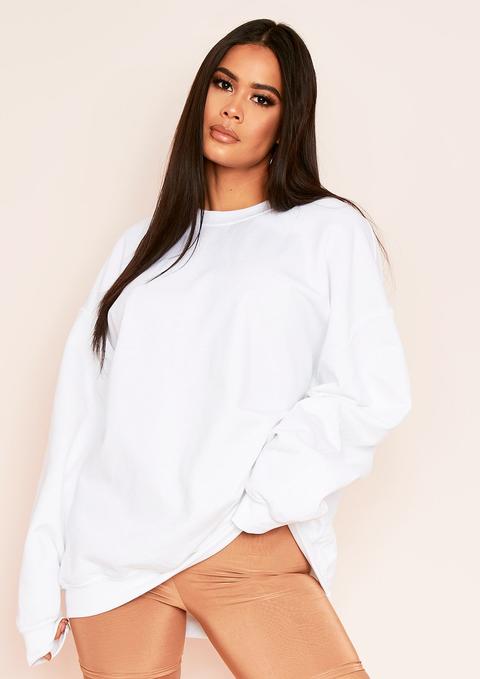 white oversized sweatshirt