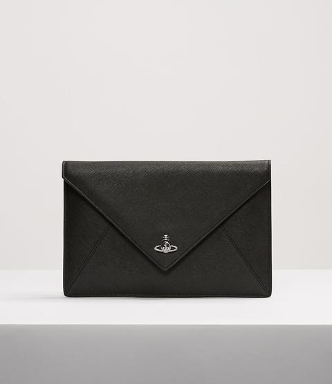 Victoria Envelope Clutch Black