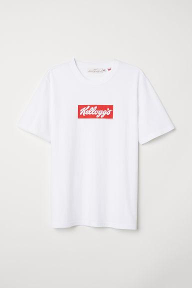 M - Printed T-shirt - White from H☀M ...