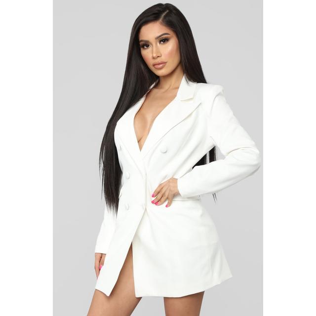 fashion nova white blazer dress