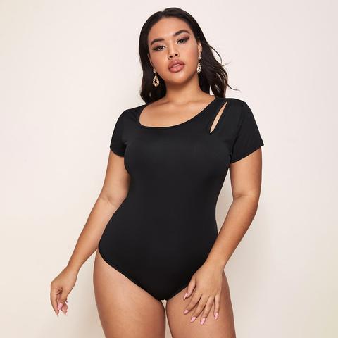 Plus Cut Out Slim Fit Bodysuit