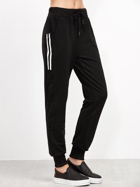 Pantalone Sportivo Con Righe A Contrasto