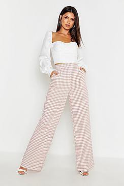 Pantaloni Palazzo A Quadri Gingham