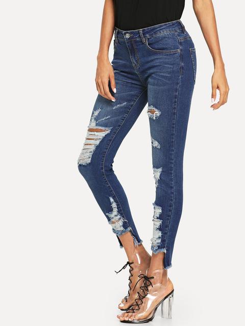 Jeans Strappati Alti