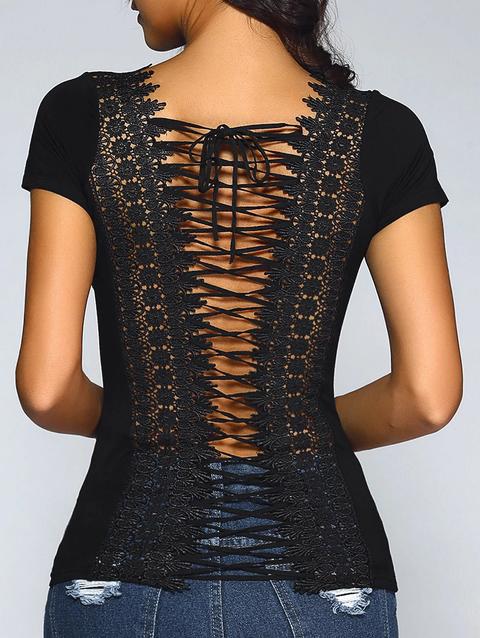 Lace Pizzo Up T-shirt